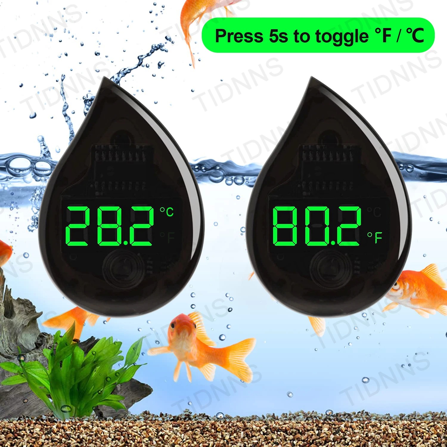 Marine Aquarium Mini - Aquarium Selbstklebendes Thermometer LCD Digital Fischbecken