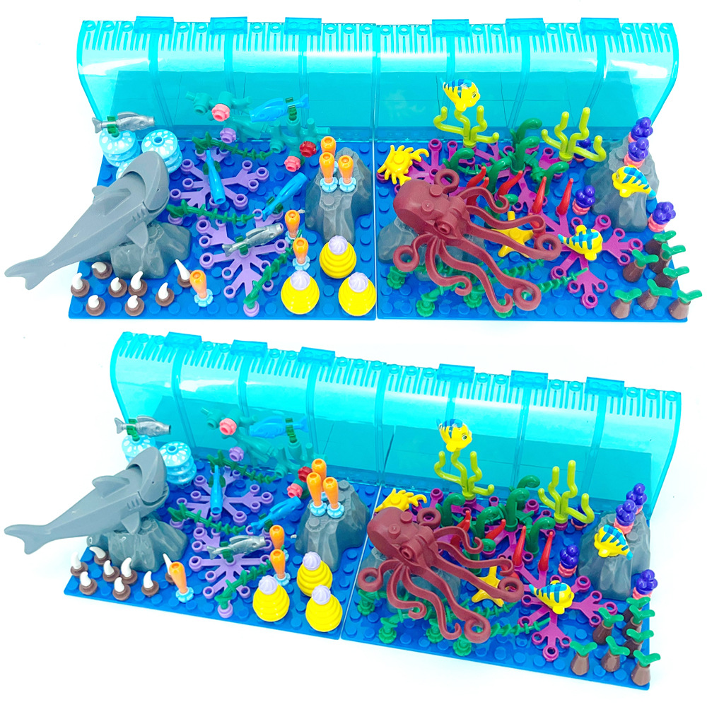 Aquarium Marine World - Kompatibel mit LEGO Aquarium Szene Bausteinen